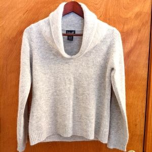 Rafaella brand lambs wool and angora shawl collar v-neck sweater, size S